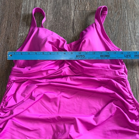 Lands End Wrap Front Underwire Tankini Top Sz 16 - Picture 6 of 10